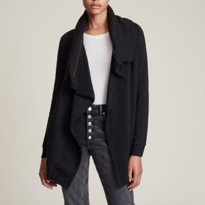 AllSaints Dahlia Sweatshirt Women's Cardigan Zipper Black Size small